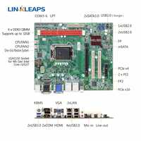 Carte mère industrielle Micro ATX Linkleaps H81 B85 prenant en charge les processeurs Intel Core I7 I5 I3 de 4e génération avec 2 GbE LAN 6 COM 2 PCIe 2 PCI