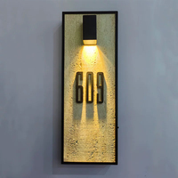 Plaque de numéro de maison en pierre éclairée par LED, chiffres 3D en relief, pour villa, hôtel, appartement, entrée, fonction de sonnette en option