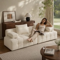 Hochdichte Schaumstoffpolsterung Haustierfreundliches Sofa für Zuhause und Büro Minimalistisches 2-Sitzer Vakuumkomprimiertes Ecksofa