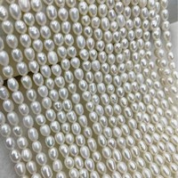 Collier de perles d'eau douce naturelles de 3-6 mm, forme de riz, petites perles, fabrication de bijoux semi-finis, vente en gros