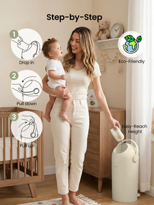 OEM ODM Poubelle à couches anti-odeur pour couches bébé, déchets plastiques, cuisine et salle de bain - Product Image 4