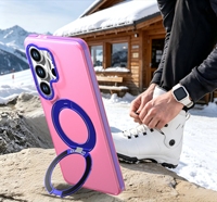 Étui magnétique coloré et robuste pour Samsung S26 Ultra S25 S24 FE Plus 360 °   Coque hybride antichoc avec béquille et protection contre les chutes
