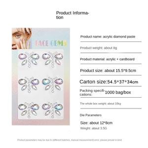 FX-T384 acrylique diamant perle sourcil pâte Festival de musique inspiré <span class=keywords><strong>temporaire</strong></span> transfrontalier <span class=keywords><strong>tatouage</strong></span> autocollants pour le maquillage des yeux - Product Image 4
