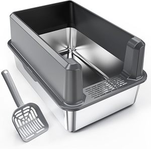 OEM Custom Private Label <strong>Cat</strong> Litter Box Large Space Stainless Steel XL <strong>Cat</strong> <strong>Toilet</strong> Splash-Proof Bedpan <strong>with</strong> Easy Clean Feature - Product Image 4