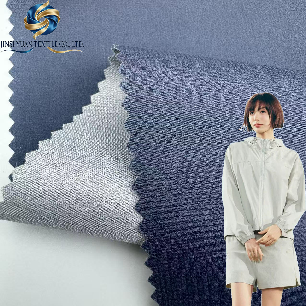0.1 cm Solids Woven Nylon Weft Stretch 10% Spandex Blend Three-in-one Voile Fabric 100GSM Medium Weight Jackets for Girls