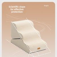 Rampe pliable exclusive transfrontalière pour animaux de compagnie / Velours amovible et lavable ; Rampe antidérapante et respirante pour chiens, conçue pour protéger les articulations des animaux