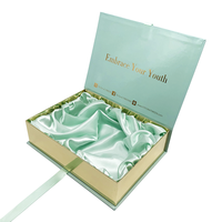 Boîtes d'emballage de luxe noires pour extensions de cheveux, personnalisables avec logo, pour vêtements, cadeaux, et inserts en satin avec ruban