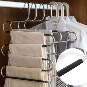 <span class=keywords><strong>Cintre</strong></span> multifonction en PVC à 5 couches en métal pour vêtements, écharpes et pantalons <span class=keywords><strong>Cintre</strong></span> en forme <span class=keywords><strong>de</strong></span> S pour économie <span class=keywords><strong>de</strong></span> tissu Garde-robe Salle <span class=keywords><strong>de</strong></span> bain Salon - Product Image 3