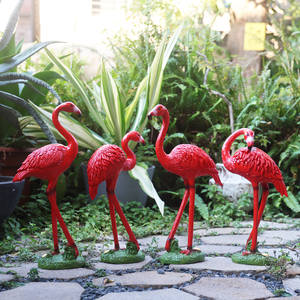 Escultura de Fibra de Vidrio de Flamenco, Animales Simulados, Resistente al Agua, Decoración de Jardín para Exteriores, Paisajismo de Patio - Product Image 1