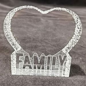 Cadre photo en verre cristal à sublimation, nouveau design, gravure laser 3D, pour souvenirs familiaux, vente en gros à prix abordable - Product Image 2