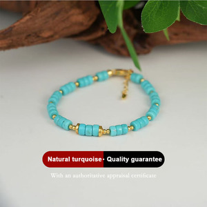 Brazaletes de Plata S925 con Turquesa de Corte Cuadrado, Diseño Nuevo 2025, Estilo Geométrico Clásico de Moda para Regalo - Product Image 3