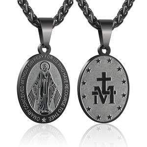Collar <span class=keywords><strong>de</strong></span> Acero Inoxidable Religioso Vintage, <span class=keywords><strong>Medalla</strong></span> <span class=keywords><strong>Milagrosa</strong></span> <span class=keywords><strong>de</strong></span> Oro Plateado, Patrón Geométrico, Colgante <span class=keywords><strong>de</strong></span> <span class=keywords><strong>Nuestra</strong></span> <span class=keywords><strong>Señora</strong></span> María Virgen Católica - Product Image 3