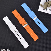 Vente en gros Bracelet en silicone de haute qualité 18 mm 20 mm 22 mm Blanc Bleu Noir Orange Bracelet de montre intelligente pour Apple Samsung Rolex