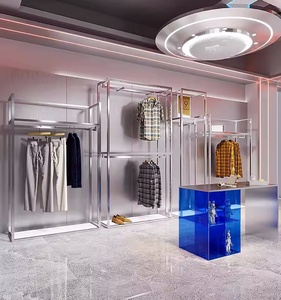 Tùy Chỉnh Vàng Thép Không Gỉ Quần Áo Kệ Phụ Nữ Cửa Hàng Váy Dài Váy Hiển Thị Đứng Cho Quần Áo Cửa Hàng - Product Image 6