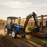 Mini-tracteur à roues 4x4 de 100 CV de bonne qualité avec pompe à engrenages et boîte de vitesses, moteur diesel YTO pour l'agriculture, en promotion
