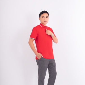 Polo gris unisexe à manches courtes, matière légère, look professionnel, parfait pour le personnel de bureau ou les uniformes de restaurant - Product Image 1