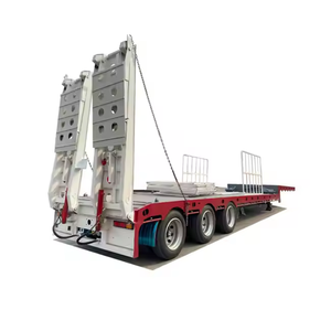 4 ejes 60ton cuello de cisne Low Boy Low Bed Trailer 100 Ton Lowboy Semi Trailer Precio - Product Image 1