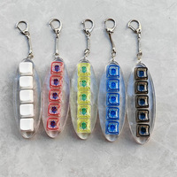 Porte-clés personnalisé avec interrupteur de clavier mécanique à 5 touches, testeur de touches en plastique transparent PC, touches personnalisables multicolores