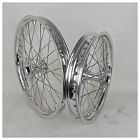 Ensemble de roues Full Silver Ultra Bee 21 18 pour vélo électrique tout-terrain, couleur chrome, roues de dirtbike