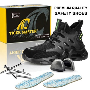 Chaussures <span class=keywords><strong>de</strong></span> <span class=keywords><strong>sécurité</strong></span> OEM montantes noires confortables et tendance, anti-perforation, avec embout en acier, semelle EVA souple antidérapante, légères pour hommes - Product Image 3