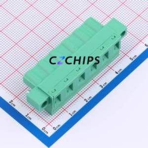 MX2EDGKM-7.62-06P-GN01-Cu-Y-A Plug-in Terminal Block P=7.62mm Connector Plug Screw Fixing 1x6P 7.62mm - Product Image 2