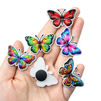 Breloques Papillon pour Chaussures à Impression UV, Cadeau Promotionnel, Souvenir, Décoration Féminine pour Chaussures, Breloques Papillon Colorées Style Peinture à l'Huile pour Sabots