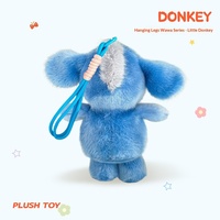 Porte-clés personnalisé en peluche petit âne de 5 pouces, rembourré en coton PP, jouet de machine à griffes, vente en gros