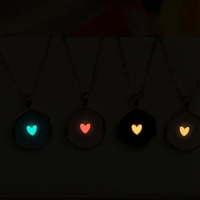 Collar Luminoso con Colgante de Corazón en Color Cobre Esmaltado, Regalo para el Día de la Madre, con Certificación CE