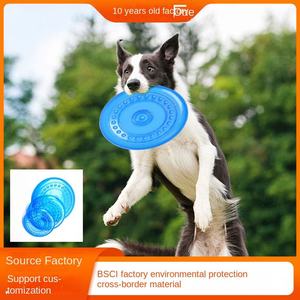 Disco Volador Grande de Goma TPR Ecológico, Resistente a Mordidas, Fácil de Lanzar, Diseño OVNI Dorado, Juguete Interactivo para Mascotas - Product Image 4