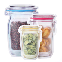 Offre Spéciale Logo imprimé personnalisé debout pochette alimentaire Ziplock Pot de maçon en forme de bouteille fermeture éclair Doypack bonbons biscuits sacs d'emballage