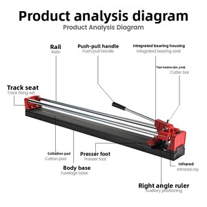 Manual Dual Rod Tile <strong>Cutting</strong> <strong>Machine</strong> Steel Base Hand Push Cutter Laser <strong>Guide</strong> T05 12mm Thickness - Product Image 4