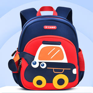 かわいいネオプレン製掘削機デザインの漫画風バックパック、エアクッションベルト、ソフトハンドル、耐久性、通気性、防水性、ファッショナブルなスタイル、ジッパー付き - Product Image 3