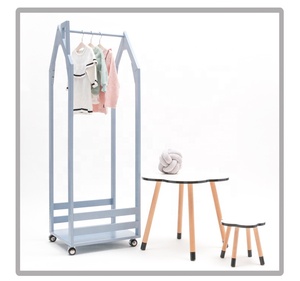 Cintre enfants meubles Ins petite maison rouleaux sol <span class=keywords><strong>mobile</strong></span> corde à linge <span class=keywords><strong>Mobile</strong></span> enfants vêtements vêtements vêtements présentoir - Product Image 6