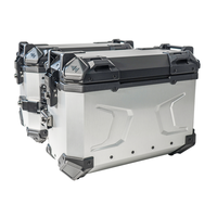 Valise latérale de moto F2-MOTO 36L - Type droit, revêtement noir, design corne de taureau couleur argent, alliage d'aluminium, garantie 12 mois