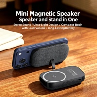 Mini haut-parleur magnétique portable sans fil, audio bidirectionnel, support de téléphone en plastique, stéréo TWS pour 6.0 600mAh