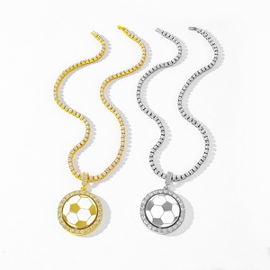 Pendentif Football Goutte d'Huile Rotatif 45mm Hip-Hop Personnalisé pour Collier en Bambou Commémoratif – Vente Chaude Europe et <span class=keywords><strong>Amérique</strong></span> <span class=keywords><strong>du</strong></span> <span class=keywords><strong>Nord</strong></span> - Product Image 4