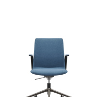 Chaise de bureau pivotante élégante à dossier moyen, revêtement en cuir synthétique, hauteur réglable