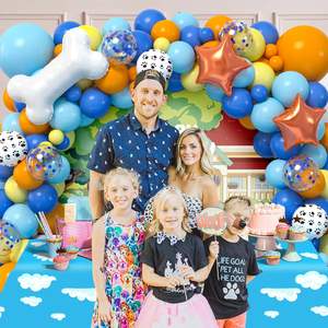 118 Uds perro Azul fiesta decoraciones suministros de <span class=keywords><strong>cumpleaños</strong></span> pata globos guirnalda arco Kit telón de fondo mantel hueso globo niños <span class=keywords><strong>cumpleaños</strong></span> - Product Image 2