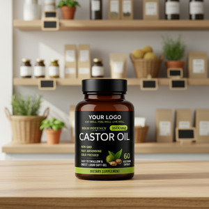 Hoogwaardige Castorolie <span class=keywords><strong>Softgel</strong></span> Capsules 1600mg 60 stuks Non-GMO Koudgeperst OEM/ODM - Product Image 1