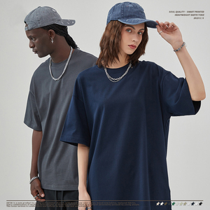 T-shirt Unisex Personalizzata con Grafica a Colori Solidi, Pesante, da Uomo, Stile Street, Anti-restringimento - Product Image 3