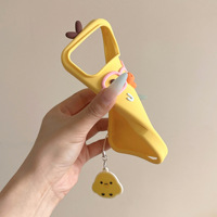 Coque de téléphone portable en silicone véritable antichoc avec design de nez amusant et mignon en forme de poulet, personnalisable en gros