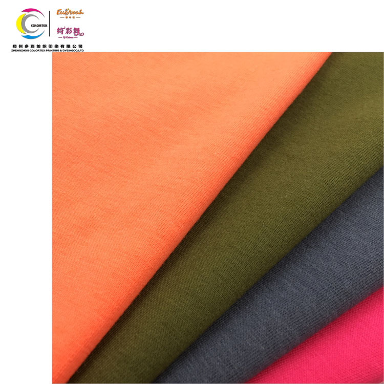 Jersey stretch thread fabric neckline cuffs garment cutting cotton jersey fabric