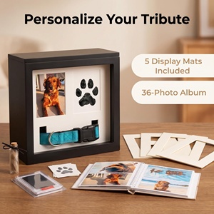 Urna de madera económica al por mayor para perros, caja de recuerdo para gatos con ranura para colgar en el <span class=keywords><strong>collar</strong></span>, caja de recuerdo para cremación de mascotas, regalo conmemorativo - Product Image 2