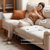 Neues Modell Minimalistisches Modernes Design Stoffsofa Hochdichter Schaumstoff Gerades Sofa Wohnzimmer Dreisitzer Heimgebrauch Weiß