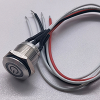 Interrupteur à bouton-poussoir à corps court de 16 mm, étanche IP67, lumière LED 12 V, 1NO1NC, 5 broches, verrouillage, acier inoxydable, interrupteur à bouton-poussoir filaire
