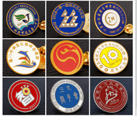 Badge personnalisé sur mesure, rond, plaqué or, en métal, 30 mm, 40 mm, 50 mm de diamètre, avec logo imprimé et revêtement époxy en relief sur le dessus