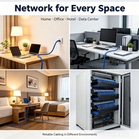 Cable Ethernet Cat5e Azul, Precio de Fábrica, Certificado ISO9001, 4 Pares, 8 Hilos, 24AWG, Rollo de 305m, Cable de Datos para Proyectos Económicos de Redes