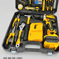 Kit combiné perceuse électrique sans fil 108 pièces 21V avec mandrin auto-serrant, ensemble d'outils de réparation OEM avec batterie 4000mAh pour le travail du bois