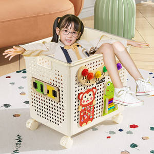 Boîte de rangement pour jouets d'enfants, vêtements de bébé et collations avec roulettes, grande capacité, organisateur domestique - Product Image 1