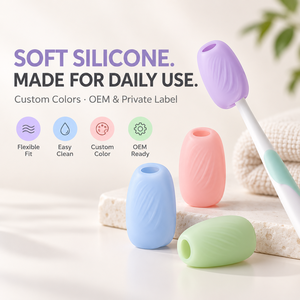 Ensemble de cinq housses de brosse à dents en silicone réutilisables, portables, écologiques et personnalisées pour les kits de voyage et le camping - Product Image 2